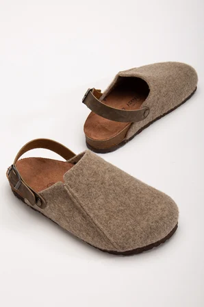 Kadın Mantar Taban Eva Kışlık Önü Kapalı Keçe Sabo Outdoor Günlük Rahat Ev Sandalet Flat Terlik