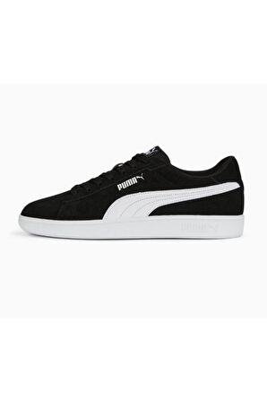 Puma Erkek Siyah Beyaz Süet Smash 3.0 Sneaker Ayakkabı VO39098401 