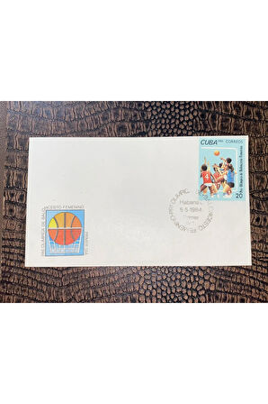 KÜBA 1984 KADIN BASKETBOL ÖN OLİMPİYATI İlk Gün Zarfı CUBA FDC 1984 PRE OLİMPİCA DE BALONCESTO FEM