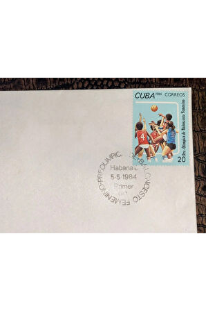 KÜBA 1984 KADIN BASKETBOL ÖN OLİMPİYATI İlk Gün Zarfı CUBA FDC 1984 PRE OLİMPİCA DE BALONCESTO FEM