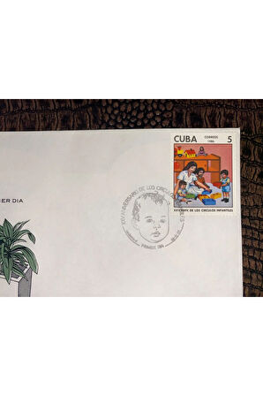 1986 CUBA FDC XXV. Aniv. DE LOS CİRCULOS İNFATİLES CUBA KÜBA İLK GÜN ZARFI ÇOCUK ÇEMBERİ 25. YIL