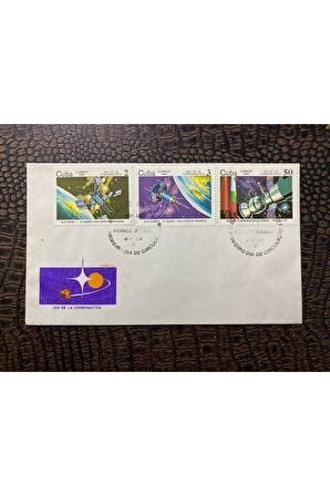 CUBA KÜBA İLK GÜN ZARFI 1984 DİA DEL COSMONAUTİCA UZAY UYDU TEMALI FDC