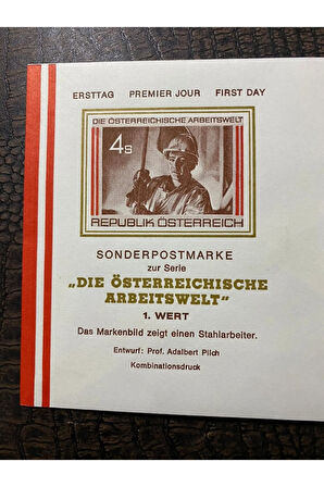 Österreich FDC Österreichische Arbeitswelt AVUSTURYA 1986 özel Pullu İlkgün Zarfı "Avusturya Çalışm