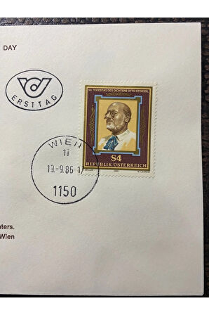 Österreich FDC AVUSTURYA 1986 Özel Pullu İlkgün Zarfı