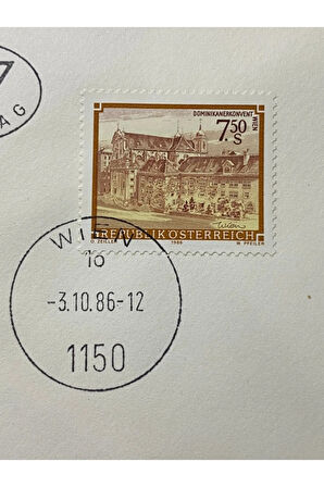 Österreich FDC AVUSTURYA 1986 özel Pullu İlkgün Zarfı