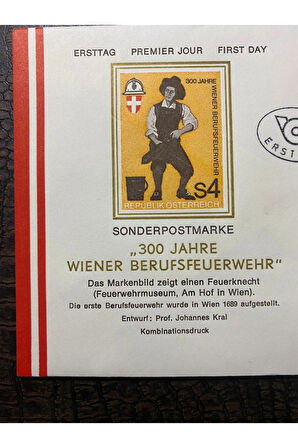 Österreich FDC AVUSTURYA İtfaiye Temalı 1986 Özel Pullu Özel Damgalı İlkgün Zarfı