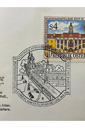 Österreich FDC AVUSTURYA 1986 Özel Pullu Özel Damgalı İlkgün Zarfı