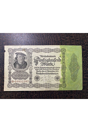 Almanya İmparatorluğu 50000 Mark Reichsbanknote Deutsches Reich 1908 TEMİZ - T (Fine F)