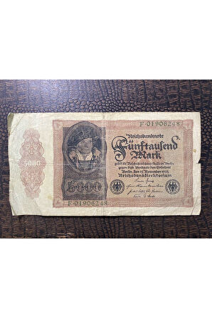 Almanya İmparatorluğu 5000 Mark Reichsbanknote Deutsches Reich 1922