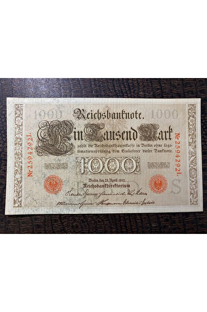 Almanya İmparatorluğu 1000 Mark Reichsbanknote Deutsches Reich 1910 ÇİL (Uncirculated UNC)