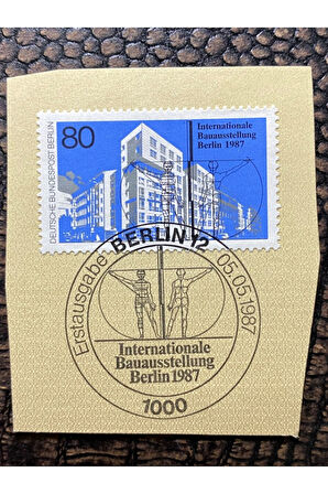 Almanya İlkgün Özel Damgalı Fragman Pul İnternational Bauausstellung Berlin 1987