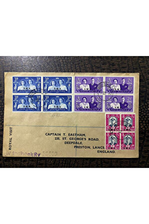 İngiltere İngiliz 1947 1947 Windhoek Güney Batı Afrika Cape Town Kraliyet Ziyaretinin İlk Günü Ziya