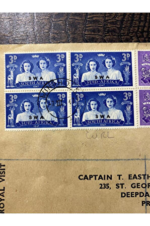 İngiltere İngiliz 1947 1947 Windhoek Güney Batı Afrika Cape Town Kraliyet Ziyaretinin İlk Günü Ziya