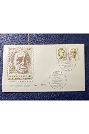 ALMANYA ÖZEL PULLU ve DAMGALI DEVAMLI SERİ ÜNLÜ KADINDLAR 1991 BONN FDC SERİ NO'LU
