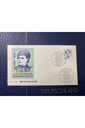ALMANYA ÖZEL PULLU ve DAMGALI FDC DEVAMLI SERİ ÜNLÜ KADINDLAR 1991 BONN SERİ NO'LU