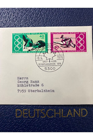 ALMANYA İLK GÜN DAMGALI ZARF ERSTAUSGABE OLYMPİAMARKEN 1976 OLYMPİSCHE SPİELE BONN FDC DEUTSCHLAND