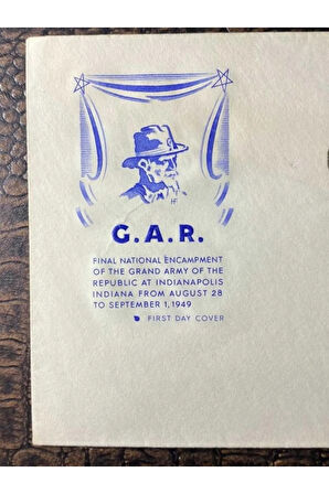 USA AMERİKA İLK GÜN ZARFI G.A.R. İndianapolis 1949 FDC Dörtlü Blok Pullu