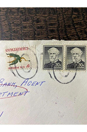 USA Amerikan Pullu 1965 Yılında Taahhütlü Postadan geçmiş varış damgalı boş Zarf US REGİSTERED MAİL