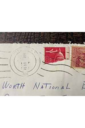 USA Amerikan Pullu 1965 Yılında Taahhütlü Postadan geçmiş varış damgalı Uçak Postası boş Zarf US RE