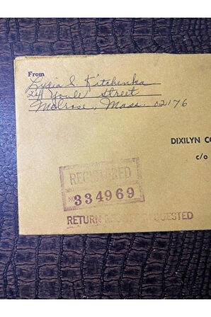 USA Amerikan Pullu 1965 Yılında iadeli Taahhütlü Postadan geçmiş varış damgalı boş Zarf US REGİSTER