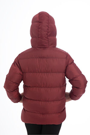 Kız Çocuk Polarlı Kürklü Kapüşonlu Su Geçirmez Rüzgara Dayanıklı Cepli Şişme Kışlık Mont