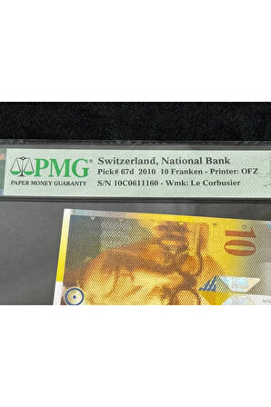 RADAR S/N 10C 0611160 PMG 66 EPQ 10 İSVİCRE FRANKI GEM UNC ÇİL P 67d 2010