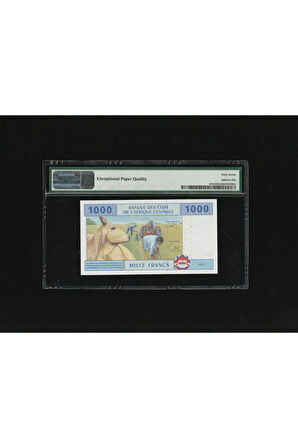 Kamerun Cameroun 1000 Francs PMG 67 EPQ SUPERB GEM UNC P612U 2002 (ND 2015) S/N 630870791