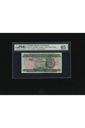 3 Adet Solomon İslands Adaları 2 Dollars SERİ TAKİPLİ Polymer Hybrid PMG 65 EPQ GEM UNC ÇİL P25 ND