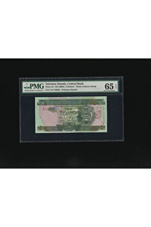 3 Adet Solomon İslands Adaları 2 Dollars SERİ TAKİPLİ Polymer Hybrid PMG 65 EPQ GEM UNC ÇİL P25 ND