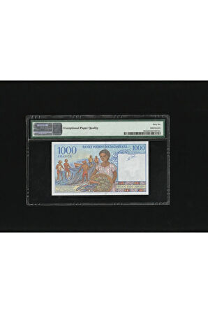 Madagascar 1000 Francs P 76b ND (1994) PMG 66 EPQ GEM UNC ÇİL SN A68090874