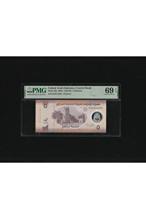 Birleşik Arap Emirlikleri United Arab Emirates 5 Dirhams Dirhem P36a 2022/AH1443 Polymer PMG 69 EPQ