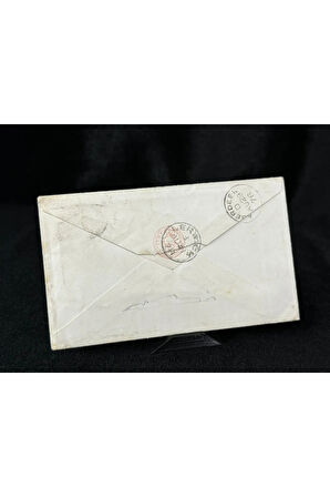 İngiltere Klasik Dönem 1878 Victoria Dönemi Pink Penny kendinden Pullu Antiye Zarf postadan geçmiş