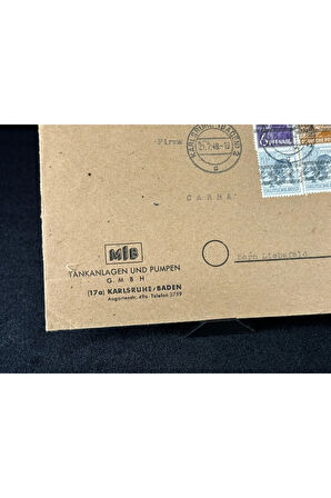 1948 Yılı Almanya'dan İsviçre'ye gönderilmiş Amerikan-İngiliz İşgal Bölge Pullu Zarf