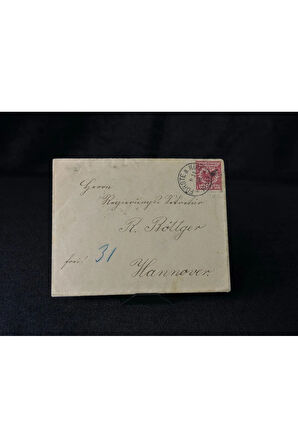 Deutsches Reich 1898 yılında Alman İmparatorluğu döneminde postadan geçmiş Zarf Reichspost 10 Pfenn
