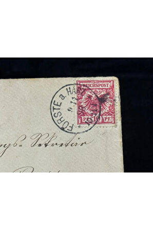 Deutsches Reich 1898 yılında Alman İmparatorluğu döneminde postadan geçmiş Zarf Reichspost 10 Pfenn