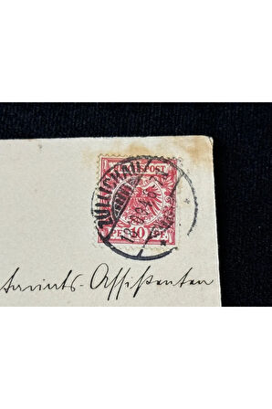 Deutsches Reich 1894 yılında Alman İmparatorluğu döneminde postadan geçmiş Zarf Reichspost 10 Pfenn