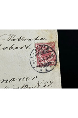 Deutsches Reich 1894 yılında Alman İmparatorluğu döneminde postadan geçmiş Zarf Reichspost 10 Pfenn