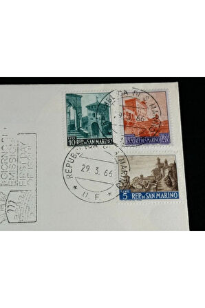 1966 San Marino Tam Seri 2 Adet İlk Gün Zarfı