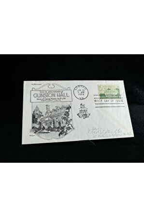 1958 Amerika İlk Gün Zarfı USA3 #1108 ADDR ARISTOCRATS FDC Gunston Hall postadan geçmiş