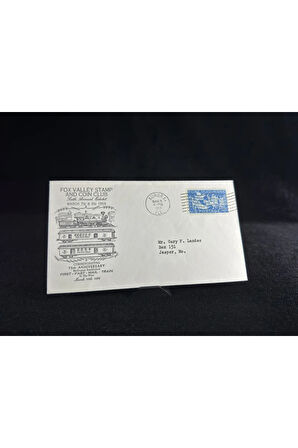 USA 1959 Fox Valley Stamp and Coin Club FDC Amerika Tren Temalı İlk Gün Zarfı