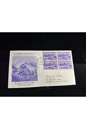 FDC USA 1950 Gateway to the West Kansas City Missouri Amerika İlk Gün Zarfı
