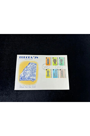 İsle of Man FDC 1978 EUROPA '78 MANX CROSSES İlk Gün Zarfı Tam Seri