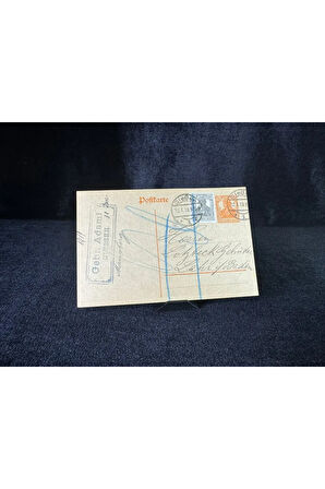 Antiye ALMANYA REİCH DÖNEMİNE AİT 1910 Yılında postadan geçmiş Posta Kartı Damgalı Kendinden Pullu