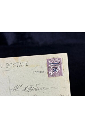Cezayir 1922 Fransız Kartpostal 25 Sürsajlı pullu Villes du Maroc RABAT Hopital Marie Feuillet Por