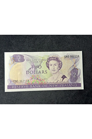 KRALİÇE ElİSABET II YENİ ZELENDA 2 DOLAR P 170b SERİ END NO 962118 UNC ÇİL