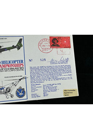 Dünya Helikopter Şampiyonluğu World Helicopter Championships Signed Brigadier Sutcliffe 1970s FDC N