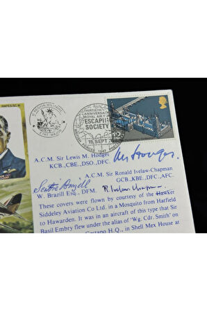 İngiltere Kraliyet Hava Kuvvetleri İlk Gün Zarfı FDC 1976 Royal Air Force Air Chief M arshall Islak