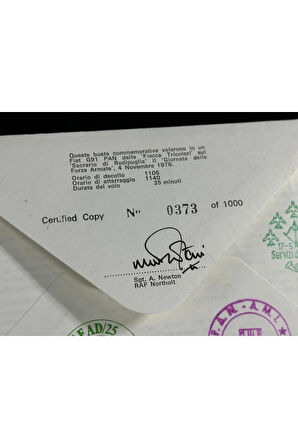 İtalyan Hava Kuvvetleri 1976 Italy - Frecce Tricolori - Limited Islak İmzalı