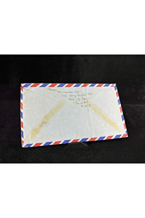 Uçak Postası Air Mail 1942 yılında Trinidad and Tobago dan İngiltere'ye postalanmış 60 ve 8 Cent P