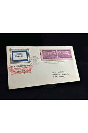 1939 USA FDC AMERİKA N ORTH DAKOTA İlk Gün Zarfı